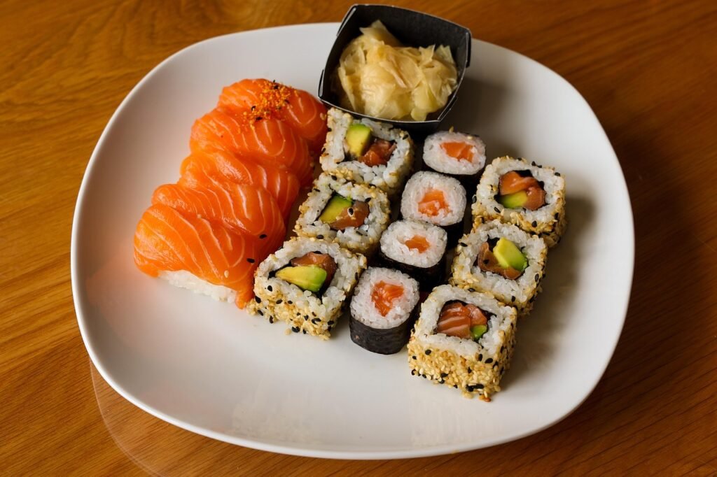 sushi, sushi rolls, maki, japanese food, seafood, asian cuisine, tasty, sushi, sushi, sushi, sushi, sushi